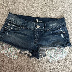 7 For All Mankind Dark Blue Jean Shorts
